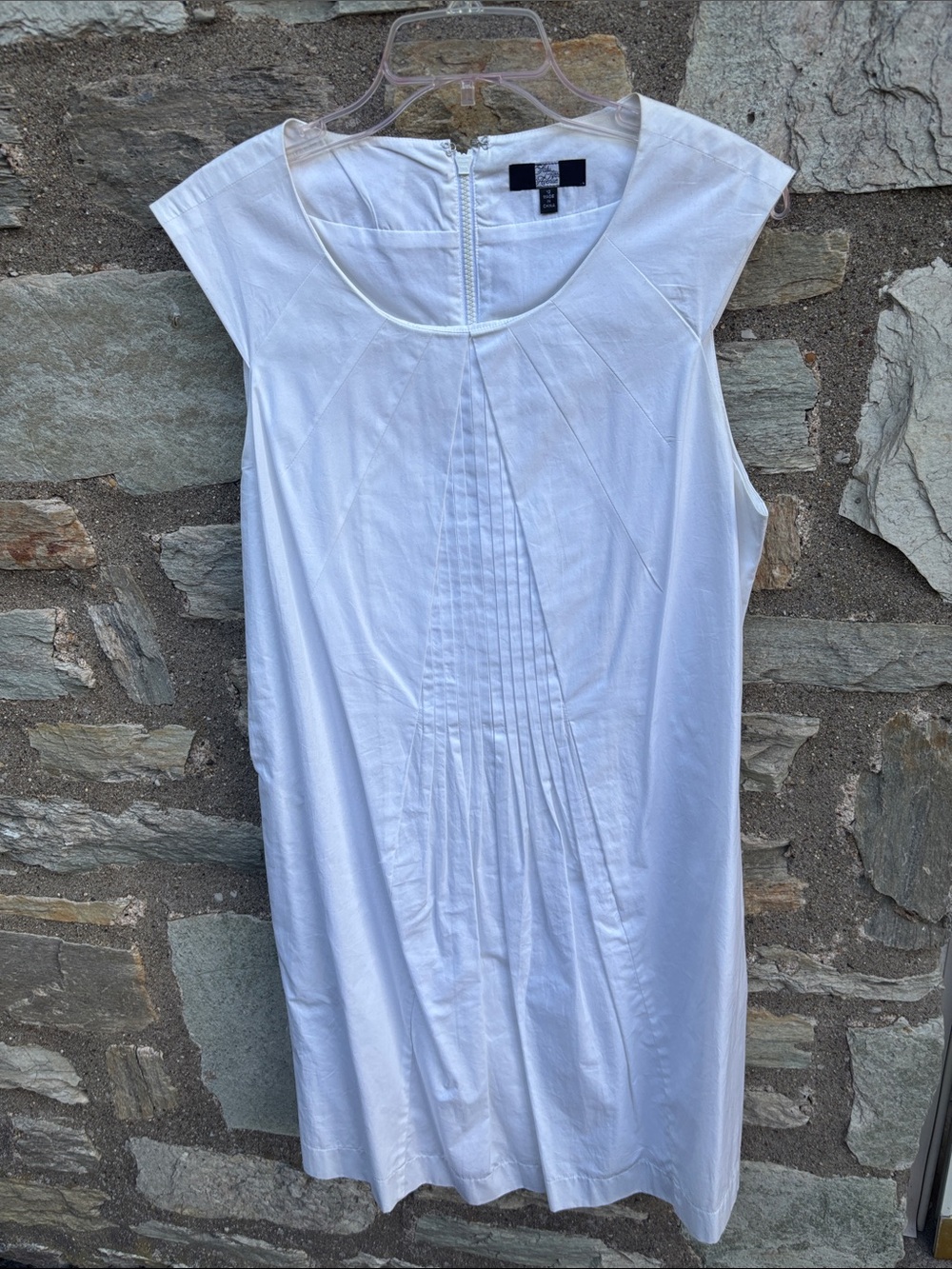 Saks Fifth Avenue Cotton Shift Pleated Dress, Pockets